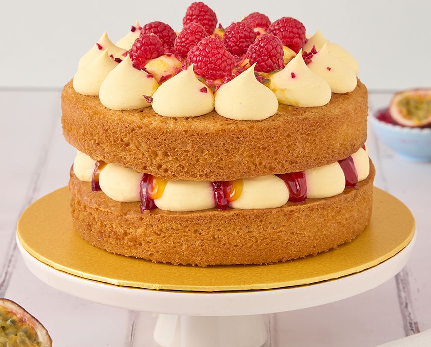 Vegan Raspberry and Passion Fruit Cake